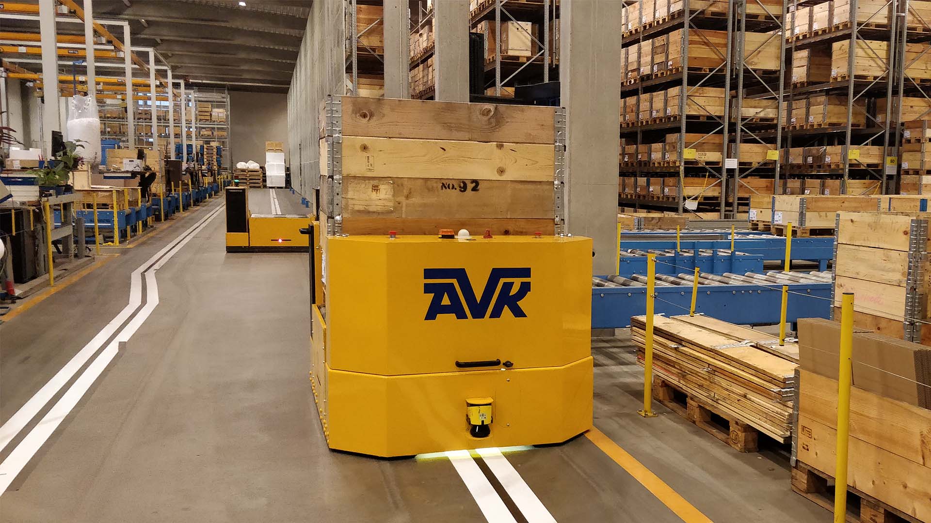 AGV driving a pallet